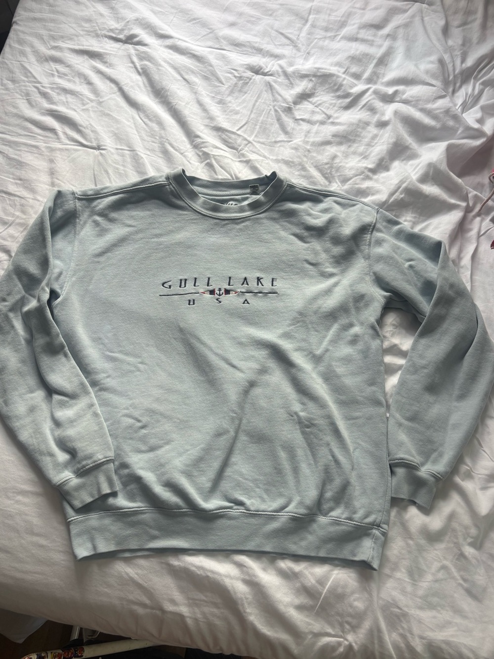 Blue 84 Gull Lake USA Blue Crewneck Sweatshirt